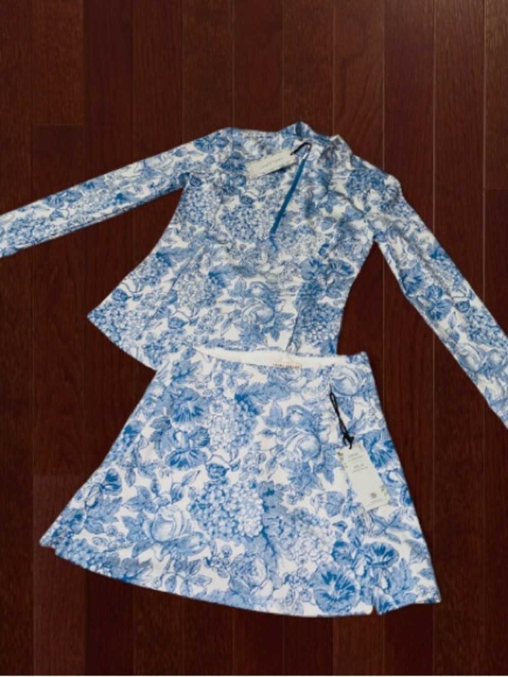💐 Laura Ashley Floral Quarter Zip Jacket & Skirt Set UPF 50 XS NWT